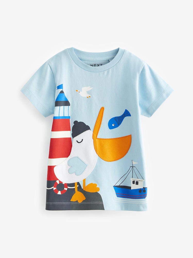 White Pelican Appliqué Character Short Sleeve T-Shirt (3mths-7yrs) - Image 1 of 3