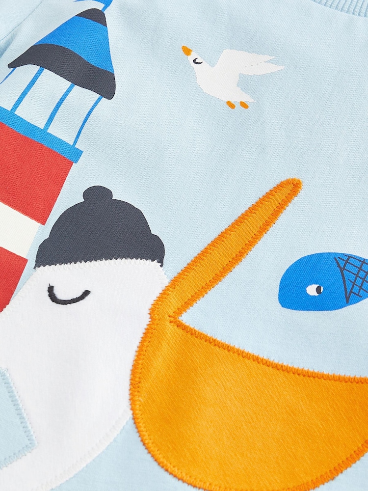 White Pelican Appliqué Character Short Sleeve T-Shirt (3mths-7yrs) - Image 3 of 3