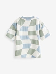 Blue/Green All-Over Print 100% Cotton Short Sleeve T-Shirt (3mths-7yrs) - Image 2 of 3