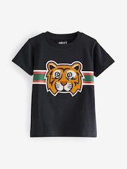 Black Appliqué Character Short Sleeve T-Shirt (3mths-7yrs) - Image 4 of 6