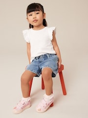 Pink Seashell Standard Fit (F) Embellished Touch Fasten Strap Trainers - Image 1 of 7