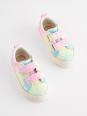 Rainbow Pink Glitter Standard Fit (F) Chunky Trainers With Touch Fastening - Image 2 of 7