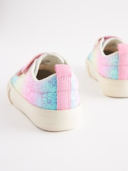 Rainbow Pink Glitter Standard Fit (F) Chunky Trainers With Touch Fastening - Image 4 of 6