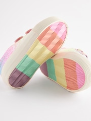 Rainbow Pink Glitter Standard Fit (F) Chunky Trainers With Touch Fastening - Image 5 of 6
