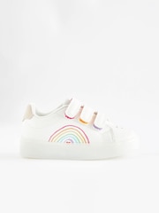 White Rainbow Touch Fasten Light Up Trainers - Image 3 of 6