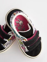 Black Touch Fasten Strap Printed Trainers - Image 3 of 6