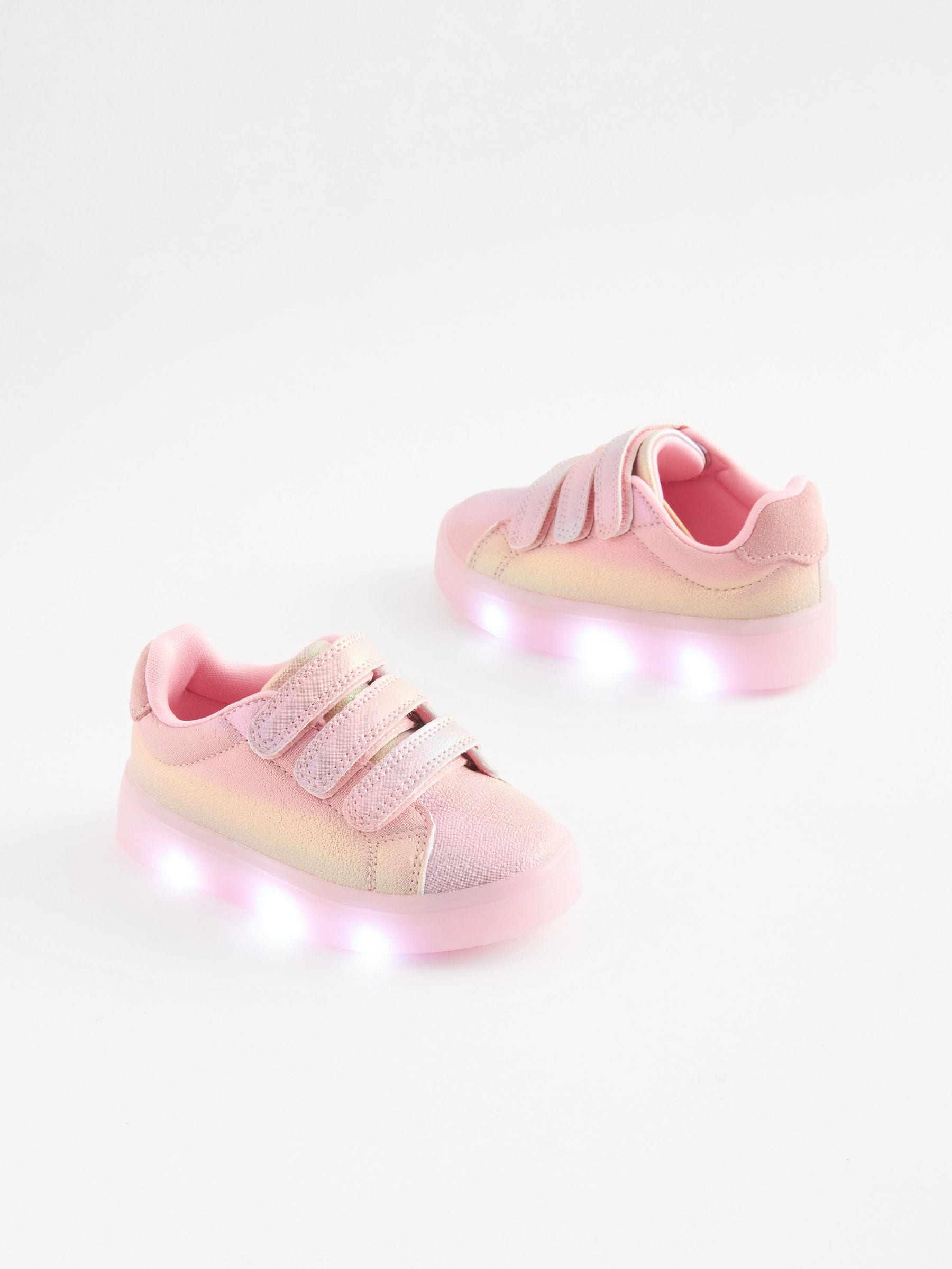Buy Pink Rainbow Shimmer Touch Fasten Light Up Trainers from the Next UK online shop