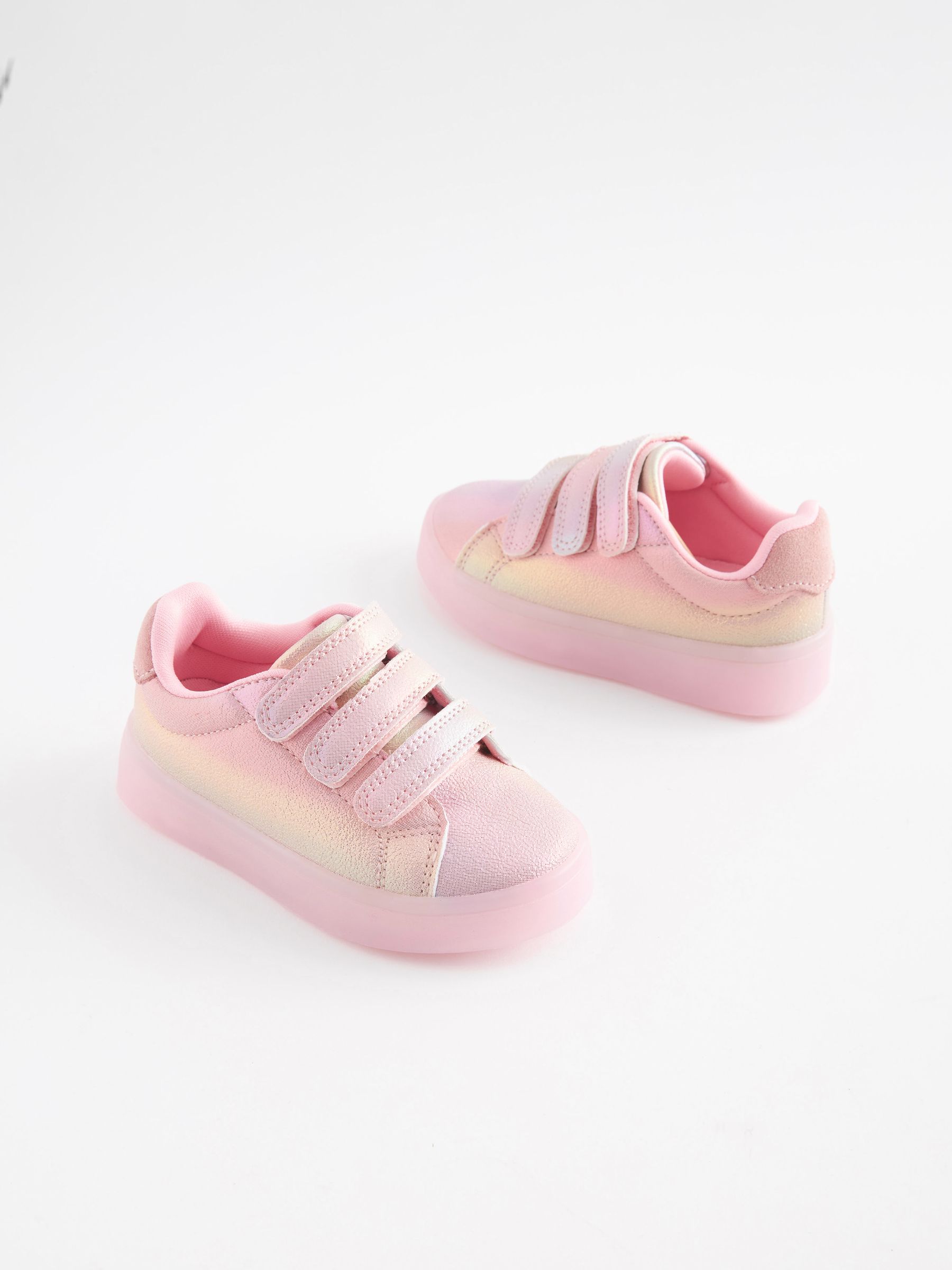 Buy Pink Rainbow Shimmer Touch Fasten Light Up Trainers from the Next UK online shop