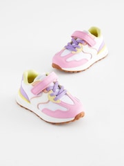White/Pink/Yellow Elastic Lace Chunky Trainers - Image 2 of 7