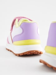 White/Pink/Yellow Elastic Lace Chunky Trainers - Image 6 of 7