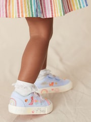 Blue Rainbow Standard Fit (F) Embellished Touch Fasten Strap Trainers - Image 2 of 9