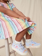Blue Rainbow Standard Fit (F) Embellished Touch Fasten Strap Trainers - Image 3 of 9