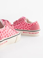Pink Heart Touch Fasten Strap Printed Trainers - Image 8 of 8