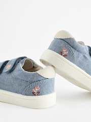 Blue Denim Standard Fit (F) Touch Fasten Strap Machine Washable Trainers - Image 3 of 6