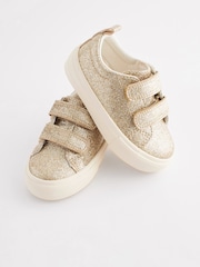 Gold Glitter Standard Fit (F) Chunky Trainers With Touch Fastening - Image 6 of 6