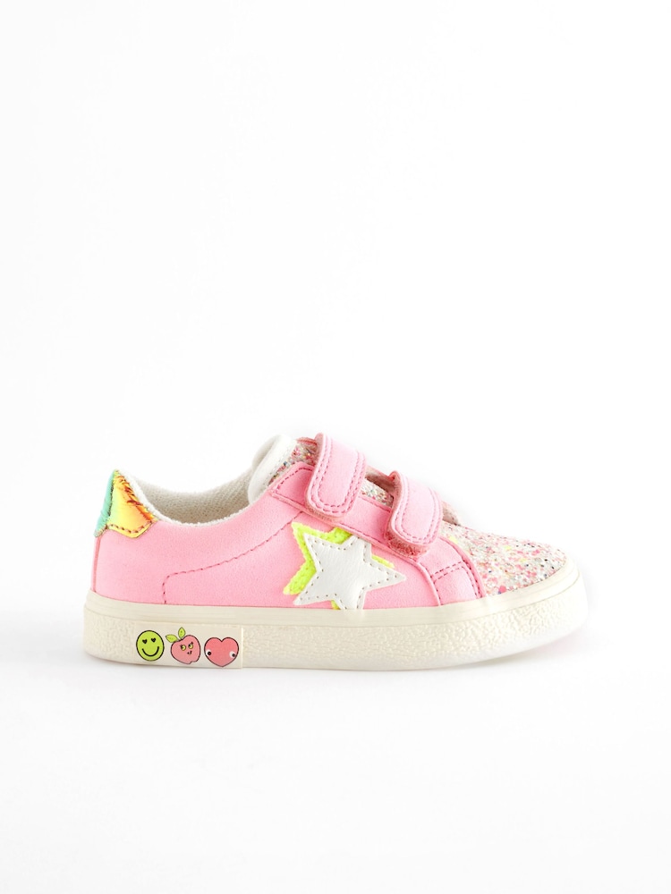 Pink Standard Fit (F) Star Touch Fasten Trainers - Image 2 of 6