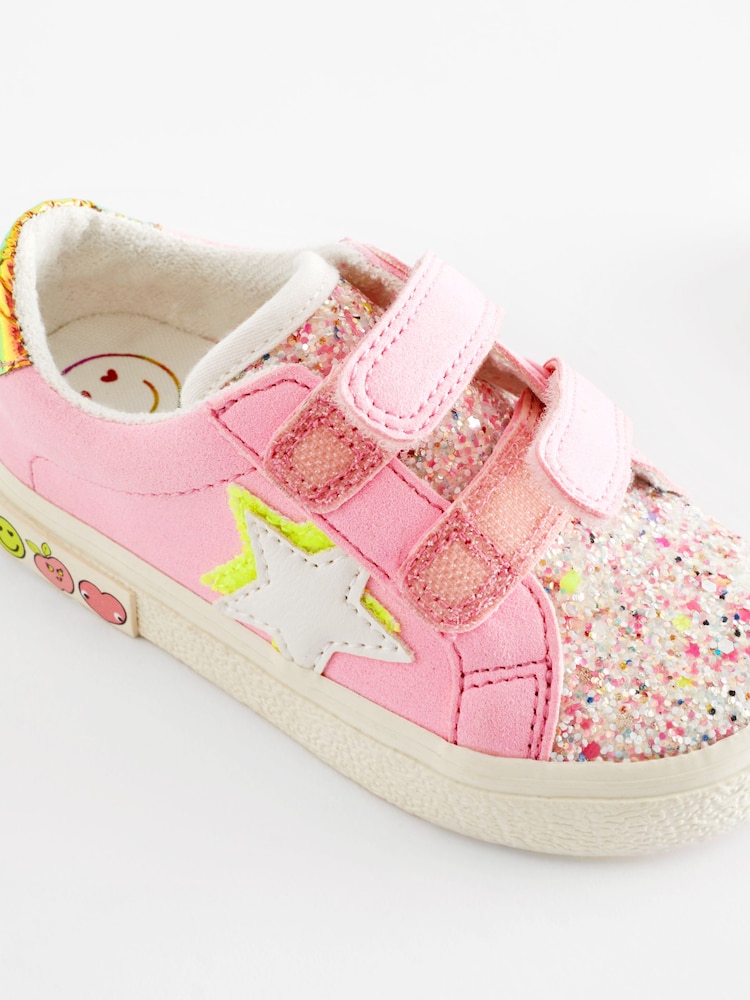 Pink Standard Fit (F) Star Touch Fasten Trainers - Image 6 of 6