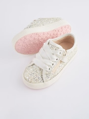 Ivory White Glitter Bridesmaid Occasion Trainers - Image 4 of 7