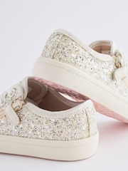 Ivory White Glitter Bridesmaid Occasion Trainers - Image 5 of 7