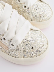 Ivory White Glitter Bridesmaid Occasion Trainers - Image 7 of 7