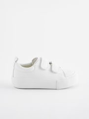 White Standard Fit (F) Chunky Trainers With Touch Fastening - Image 4 of 8