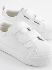 White Standard Fit (F) Chunky Trainers With Touch Fastening - Image 5 of 8