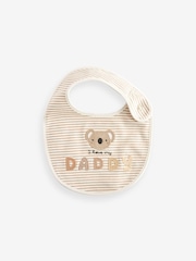 Blanc maman/papa - Lot de 2 bavoirs bébé réguliers 100% coton - Image 2 de 3