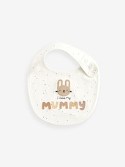 Blanc maman/papa - Lot de 2 bavoirs bébé réguliers 100% coton - Image 3 de 3