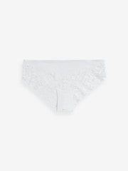 White Brazilian Floral Lace Knickers 3 Pack - Image 6 of 7