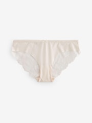 Creme/Pink geblümt/Pink mit Rosen/Salbeigrün - Nahtlose Brazilian-Spitzenslips im 5er-Pack - Bild 9 von 11