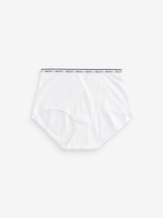 White/Light Blue Full Brief Cotton Rich Logo Knickers 4 Pack - Image 7 of 10