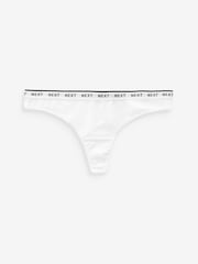 White/Light Blue Thong Cotton Rich Logo Knickers 4 Pack - Image 9 of 9