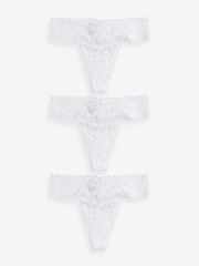 Weiß - Slip mit floraler Spitze, 3er Pack - Image 4 of 6
