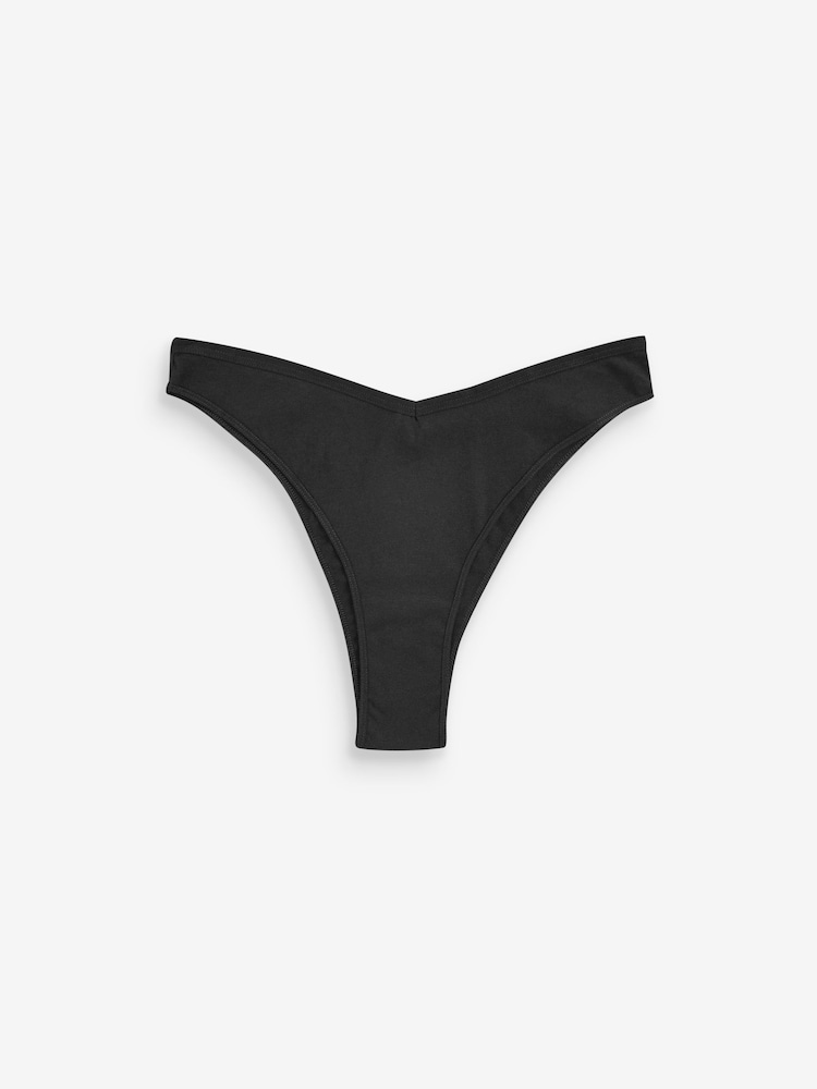 Black Extra High Leg Cotton Rich Knickers 6 Pack - Image 6 of 6