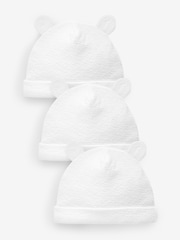 Weiß - Beanie-Jersey-Mütze für Babys im 3er-Pack (0–12 M.) - Image 1 of 3