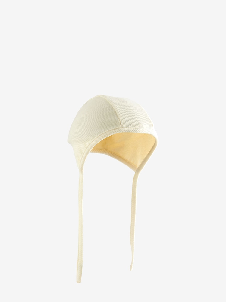 Cream / Neutral 2 Pack Jersey Baby Bonnets (0-6mths) - Image 2 of 3