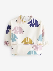 Cream Elephant Baby Weaning And Feeding Sleeved Bibs (6mths-3yrs) - Image 1 of 3