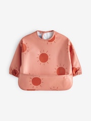 Rust Orange Sun Baby Weaning And Feeding Sleeved Bibs (6mths-3yrs) - Image 1 of 3