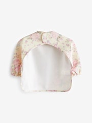Pink Floral Baby Weaning And Feeding Sleeved Bibs - Image 2 of 3