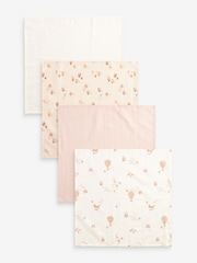 Hot Air Balloon Baby Muslin 100% Cotton Cloths 4 Pack - Image 1 of 7