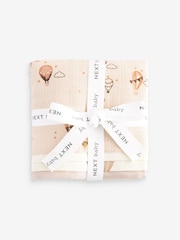 Hot Air Balloon Baby Muslin 100% Cotton Cloths 4 Pack - Image 2 of 7