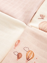 Hot Air Balloon Baby Muslin 100% Cotton Cloths 4 Pack - Image 7 of 7