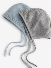 Grey/Blue Baby Bonnets Jersey 2 Pack (0-12mths) - Image 1 of 4