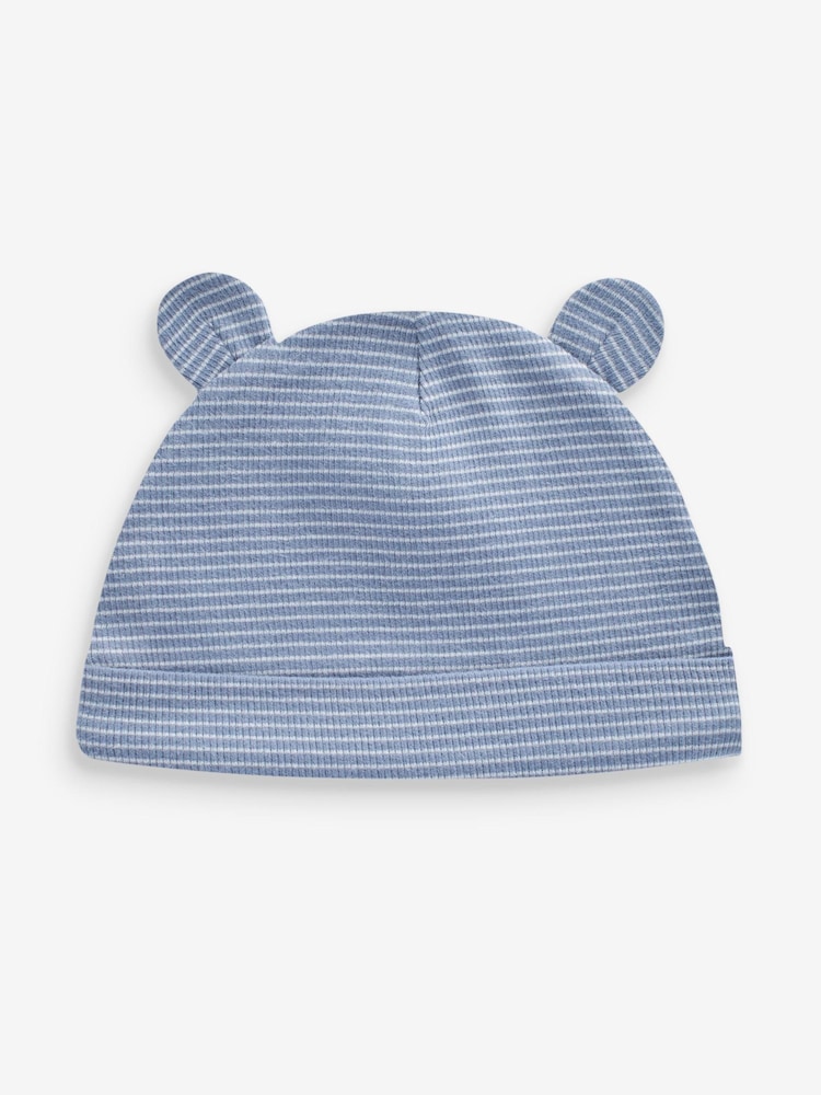 Bande bleue - Bear Ear Beanie Baby Hats 3 Pack (0-18mths) - Image 3 of 5