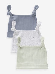 Modre/zelene - dojenček Double 100% Cotton kravata Top klobuki in kape; pokrivala 3 komplet (0mths-2yrs) - Slika 1 iz 5