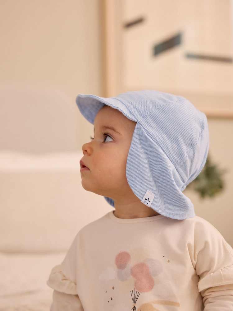 Blue Reversible Legionnaire Baby Hat (0mths-2yrs) - Image 2 of 4