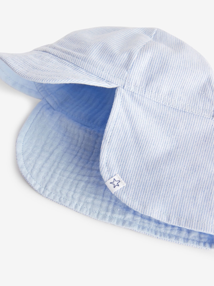 Blue Reversible Legionnaire Baby Hat (0mths-2yrs) - Image 4 of 4