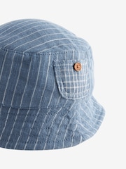 Blue Denim Stripe Baby Bucket Hat (0mths-2yrs) - Image 4 of 5