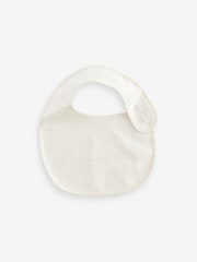 Blue/Cream Baby 100% Cotton Bibs 3 Pack - Image 2 of 4