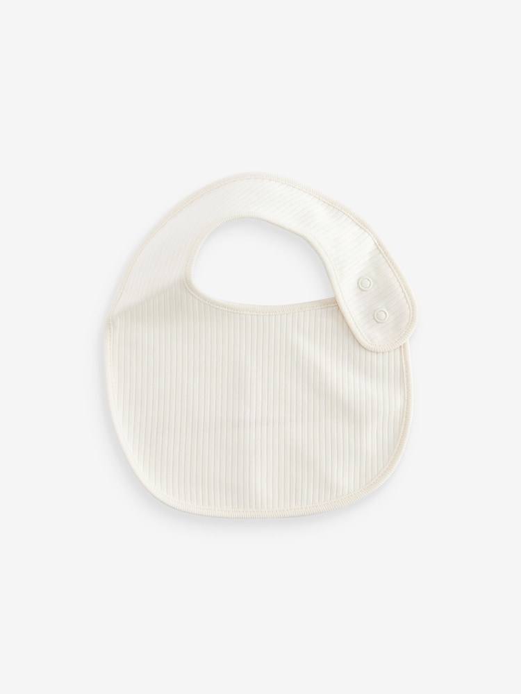 Blue/Cream Baby 100% Cotton Bibs 3 Pack - Image 2 of 4